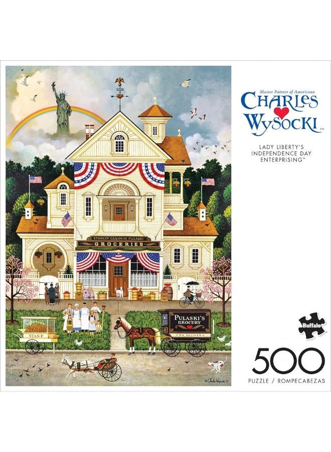 Buffalo Games - Charles Wysocki - Lady Liberty's Independence Day Enterprising - 500 Piece Jigsaw Puzzle for Adults Challenging Puzzle Perfect for Game Nights - Image 2