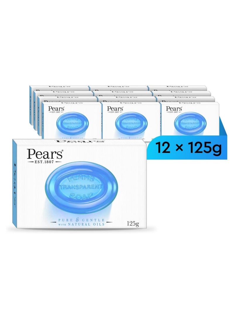 بيرز صابون بخلاصة النعناع. صابون العناية الزرقاء الشفاف الاصلي - لوح 125 غرام (عبوة من 12 قطعة)