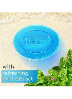 Pears Pears Soap with Peppermint Extract. Original Blue Care Transparent Soap - 125g Bar (Pack of 12)  - Image 2