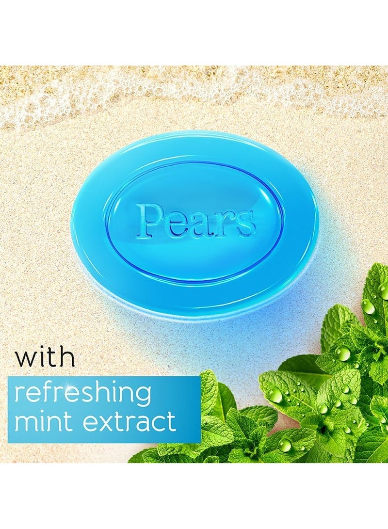 بيرز صابون بخلاصة النعناع. صابون العناية الزرقاء الشفاف الاصلي - لوح 125 غرام (عبوة من 12 قطعة)