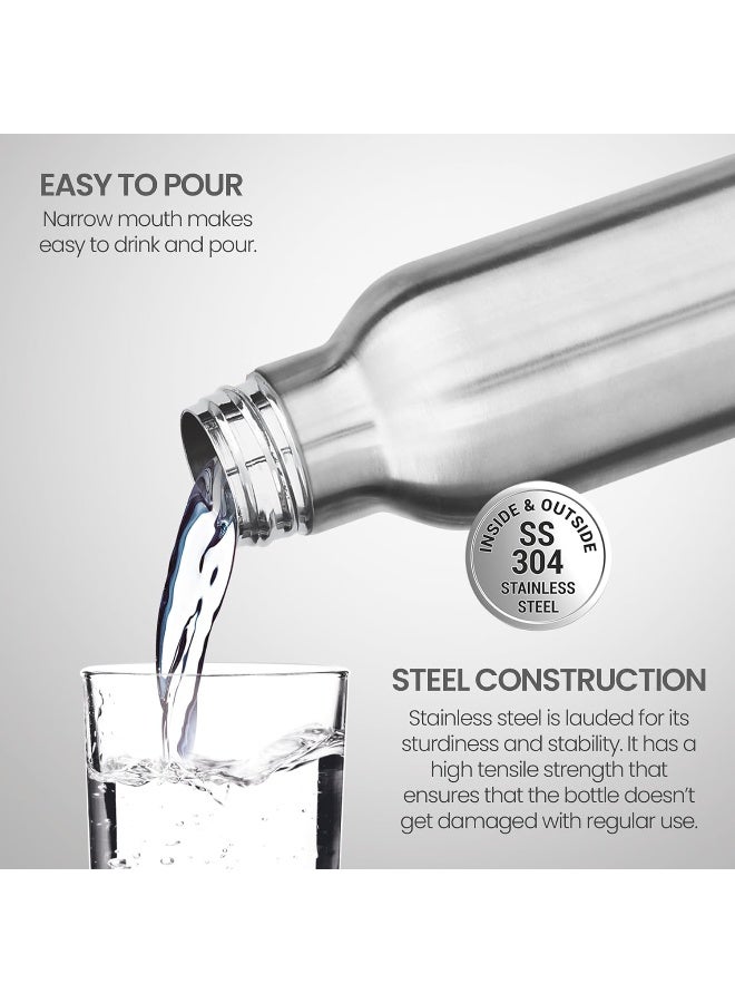 Milton 730ml Stainless Steel Water Bottle – Vacuum Insulated Flask Keeps Drinks Hot or Cold for 24 Hours, Leakproof Lid, Metal Flask for Office, Gym & School – Smarty 900, Silver - Image 4