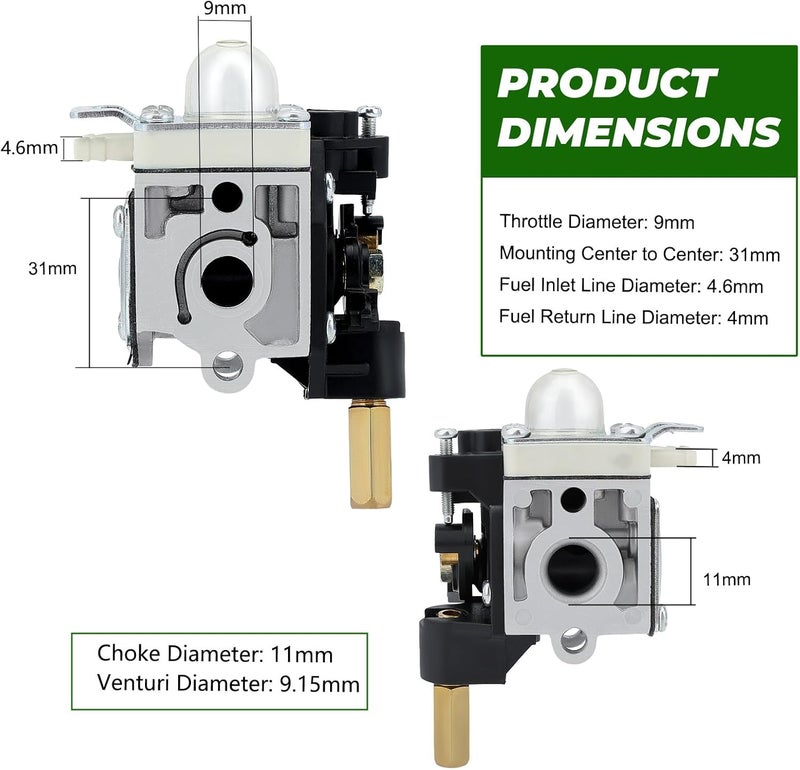Dalom SRM 210 Carburetor with Fuel Line Primer Bulb for Echo Weedeater Models - Image 5