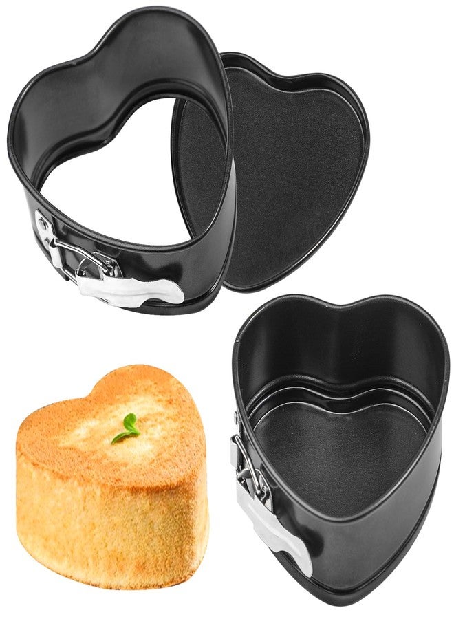 وي بيك طقم قوالب كيك صغيرة على شكل قلب من ويبيك، مقاس 4 بوصات، مكون من قطعتين، قوالب كيك على شكل قلب، ملحقات لطهي الكيك في قدر الضغط الكهربائي، قدر الضغط، المقلاة الهوائية، ولخبز الكيك في عيد الميلاد وعيد الحب. - Image 1