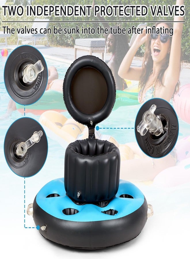 Yoande Inflatable Floating Cooler for Pools with 6 Built in Cup Holders Inflatable PVC Floating Coolers for Lake Drink Holder Pool Drink Floats for Pool Party Beach Lake - Image 4