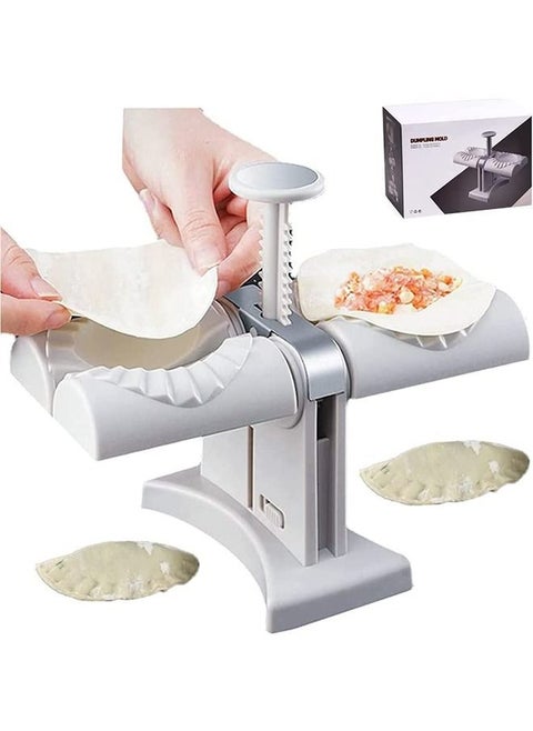Automatic Dumpling Maker Mould Machine Household Dumpling Maker Press Double Head Automatic Dumpling Wrapper Tool Dumpling Skin Maker Molds, Easy-tool for Dumpling, Wrap Two At A Time