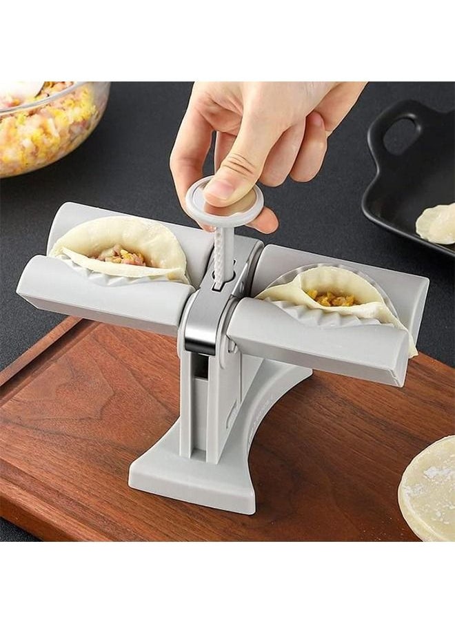 Taimi - Automatic Dumpling Maker Mould Machine Household Dumpling Maker Press Double Head Automatic Dumpling Wrapper Tool Dumpling Skin Maker Molds, Easy-tool for Dumpling, Wrap Two At A Time - Image 1