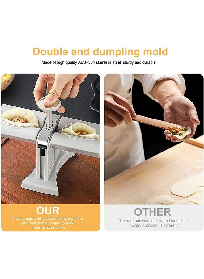 Taimi - Automatic Dumpling Maker Mould Machine Household Dumpling Maker Press Double Head Automatic Dumpling Wrapper Tool Dumpling Skin Maker Molds, Easy-tool for Dumpling, Wrap Two At A Time - Image 1