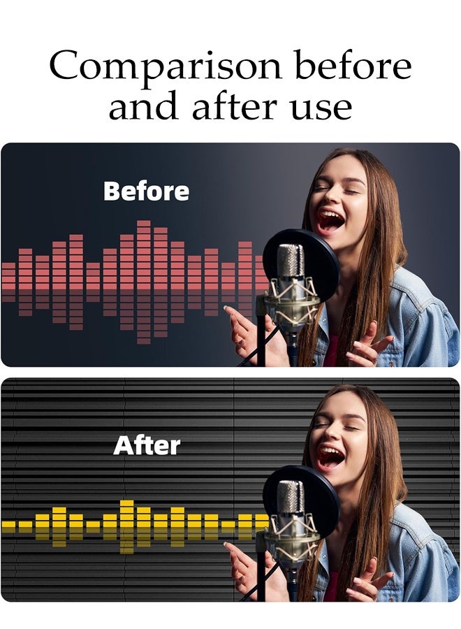 DUNISO 12 عبوة من الألواح الصوتية ذاتية اللصق، رغوة ماصة للصوت، بلاط عازل للصوت كثيف، ماص للصوت لاستوديو التسجيل، زخرفة تجويف، لوحة جدارية وسقفية ثلاثية الأبعاد - Image 5