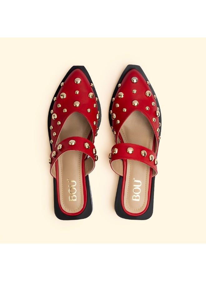 BOU LUNA STUD FLATS -  Cherry Heat - Image 2