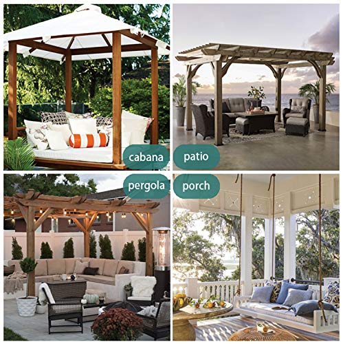 LORDTEX Burlap Linen Look Outdoor Curtain for Patio - 2 Panels Waterproof Tab Top Sheer Curtains for Pergola, Porch, Cabana and Gazebo Indoor/Outdoor Voile Sheer Drapes, 52 x 84 Inch, Vanilla - Image 5