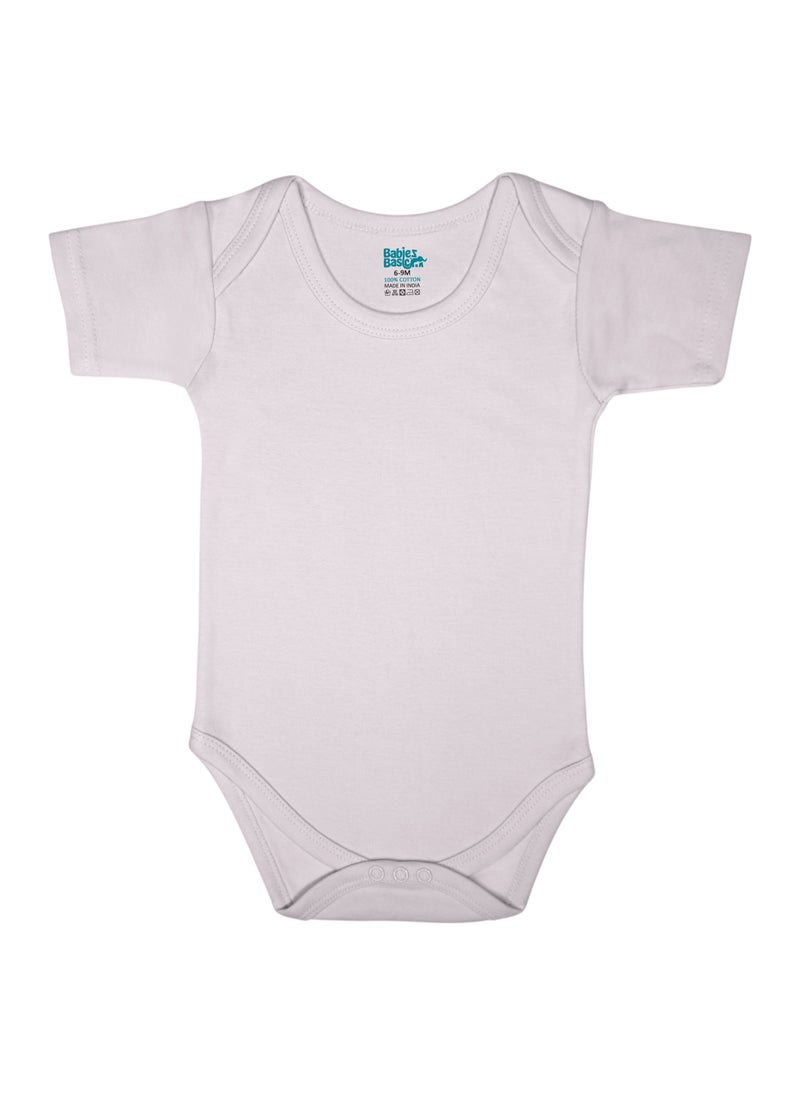 Babies Basic BabiesBasic 100% Super Combed Cotton, Short Sleeves Bodysuit, for New Born to 24months. Set of 4, Green, Beige, Blue, Mocha  - Image 3