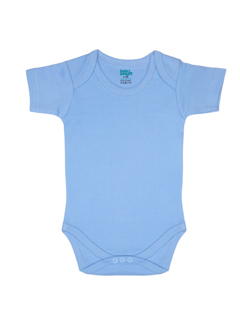 Babies Basic BabiesBasic 100% Super Combed Cotton, Short Sleeves Bodysuit, for New Born to 24months. Set of 4, Green, Beige, Blue, Mocha  - Image 4
