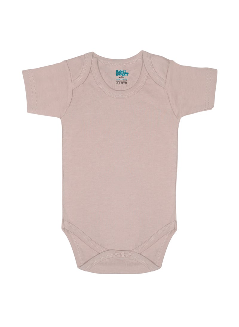 Babies Basic BabiesBasic 100% Super Combed Cotton, Short Sleeves Bodysuit, for New Born to 24months. Set of 4, Green, Beige, Blue, Mocha  - Image 5