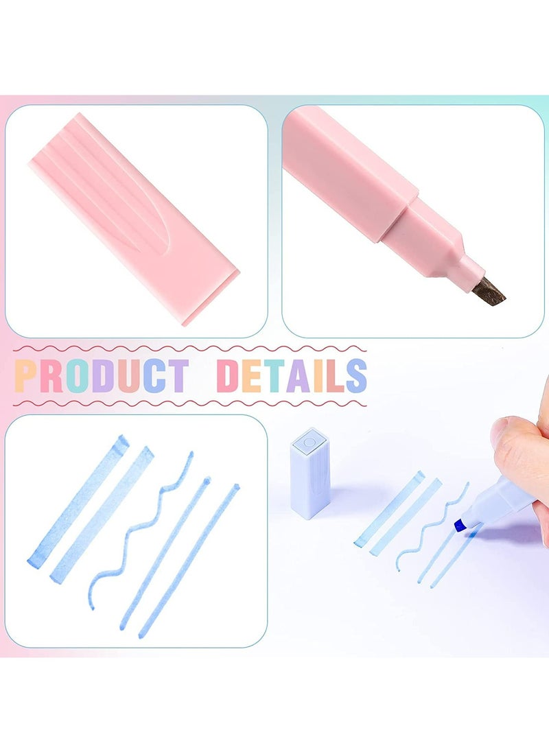 12 Pcs Highlighters with Mild Assorted Colors, Soft Chisel Tip Highlighters Marker Pens, No Bleed Through for Journal Notes Kids Students, Office School Supplies