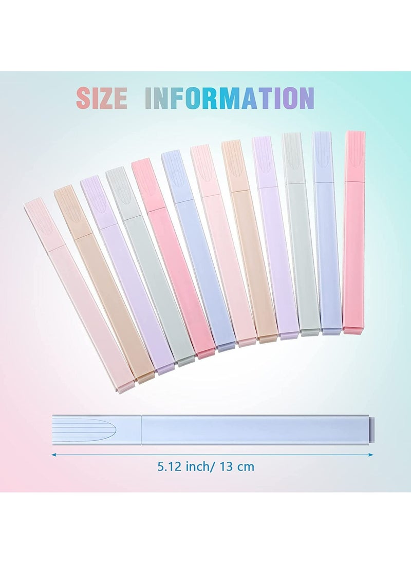12 Pcs Highlighters with Mild Assorted Colors, Soft Chisel Tip Highlighters Marker Pens, No Bleed Through for Journal Notes Kids Students, Office School Supplies