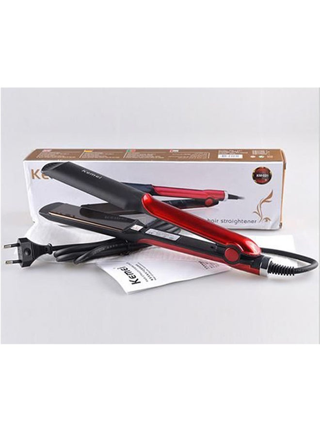 Kemei KM-531 Fashion Hair Straightener Black/Red - Image 3