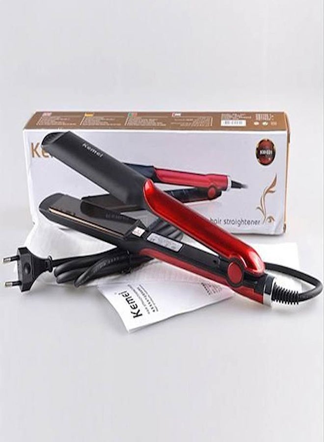 Kemei KM-531 Fashion Hair Straightener Black/Red - Image 5