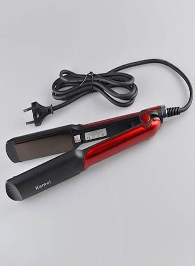 Kemei KM-531 Fashion Hair Straightener Black/Red - Image 4
