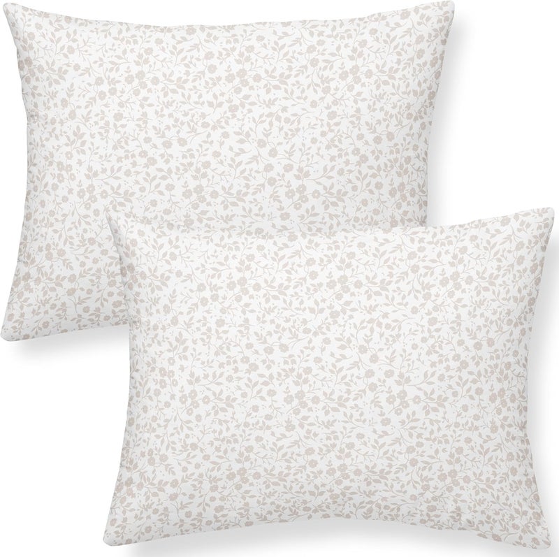 MakeMake Organics Organic Toddler Pillowcase (Set of 2) GOTS Certified Organic Cotton Pillowcase - Ultra Soft Breathable Fits 13x18 Boys Girls Neutral Unisex (14"x19", Gardenia) - Image 1