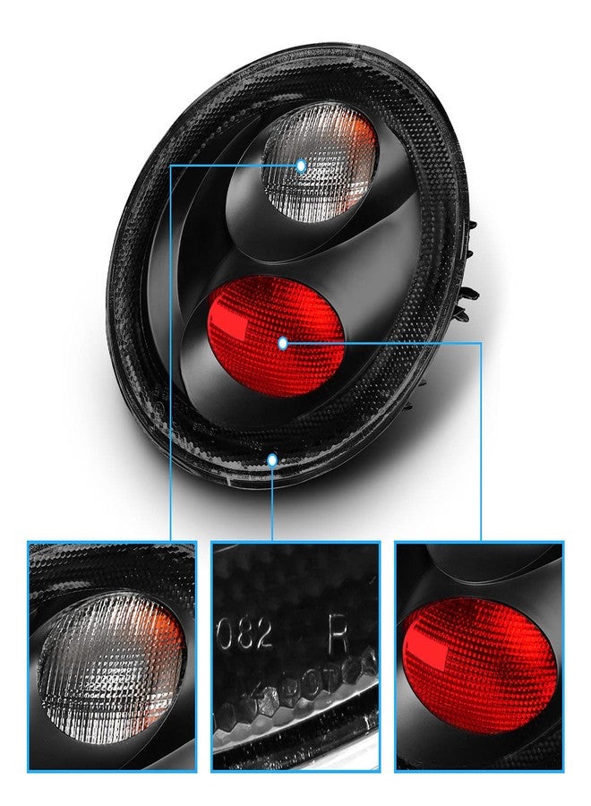 AmeriLite Clear Black Altezza Taillights For 1998-2005 Volkswagen Beetle - Passenger and Driver Side - Image 3