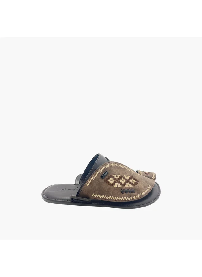 Al Waha Men's Embroidered Slip-On Arabic Sandals