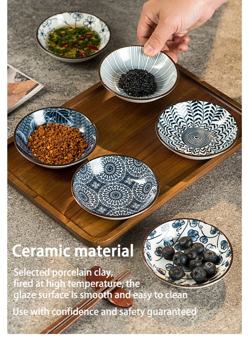 GuRiver Ceramic Sauce Plates, Set of 6 Appetizer Plates, Dipping Bowls for Sushi, Sauces and Snacks, Japanese Small Dressing Sides, Serving Dipping Bowls - Image 3