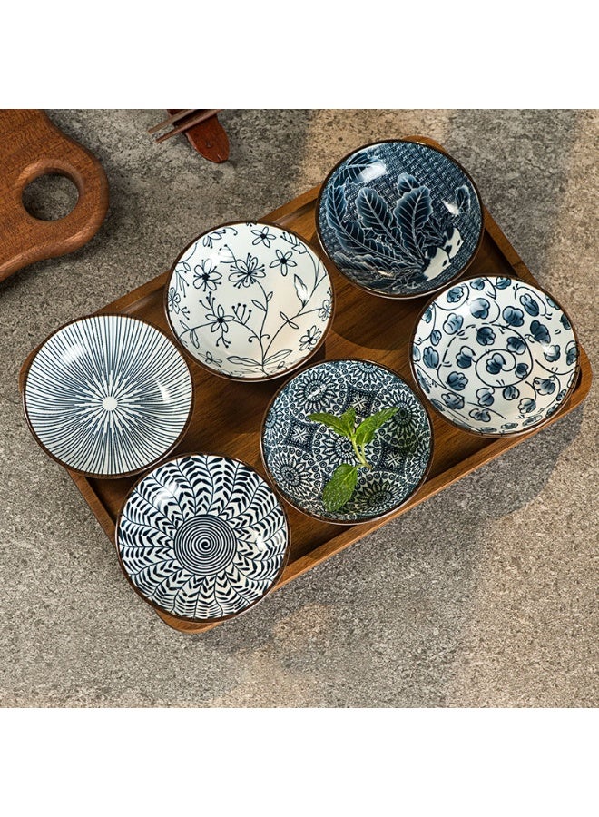 GuRiver Ceramic Sauce Plates, Set of 6 Appetizer Plates, Dipping Bowls for Sushi, Sauces and Snacks, Japanese Small Dressing Sides, Serving Dipping Bowls - Image 1