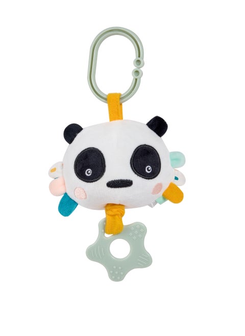 Eurekakids Cucu Hanging Musical Plush Toy w/Teether | For Strollers, Cribs, Playpen | For auditory stimulation, hand-eye coordination and sensory development | BPA Free | Panda | Age 0M+
