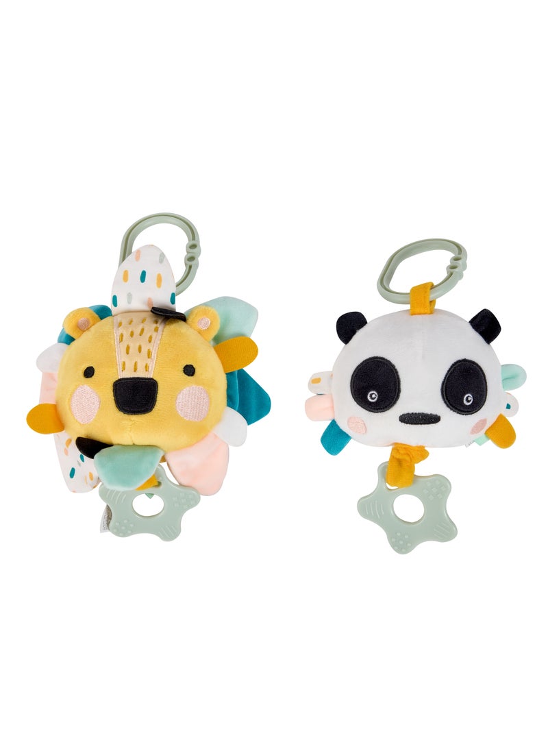 Eurekakids Cucu Hanging Musical Plush Toy w/Teether | For Strollers, Cribs, Playpen | For auditory stimulation, hand-eye coordination and sensory development | BPA Free | Panda | Age 0M+