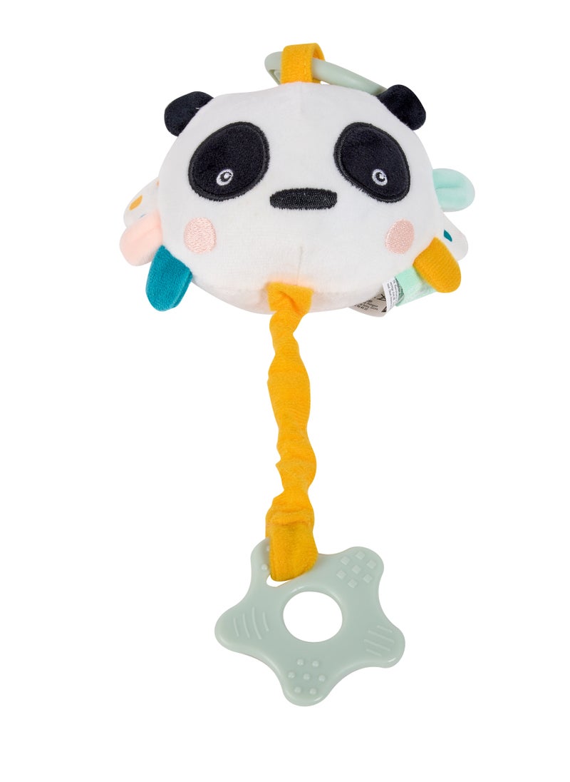 Eurekakids Cucu Hanging Musical Plush Toy w/Teether | For Strollers, Cribs, Playpen | For auditory stimulation, hand-eye coordination and sensory development | BPA Free | Panda | Age 0M+