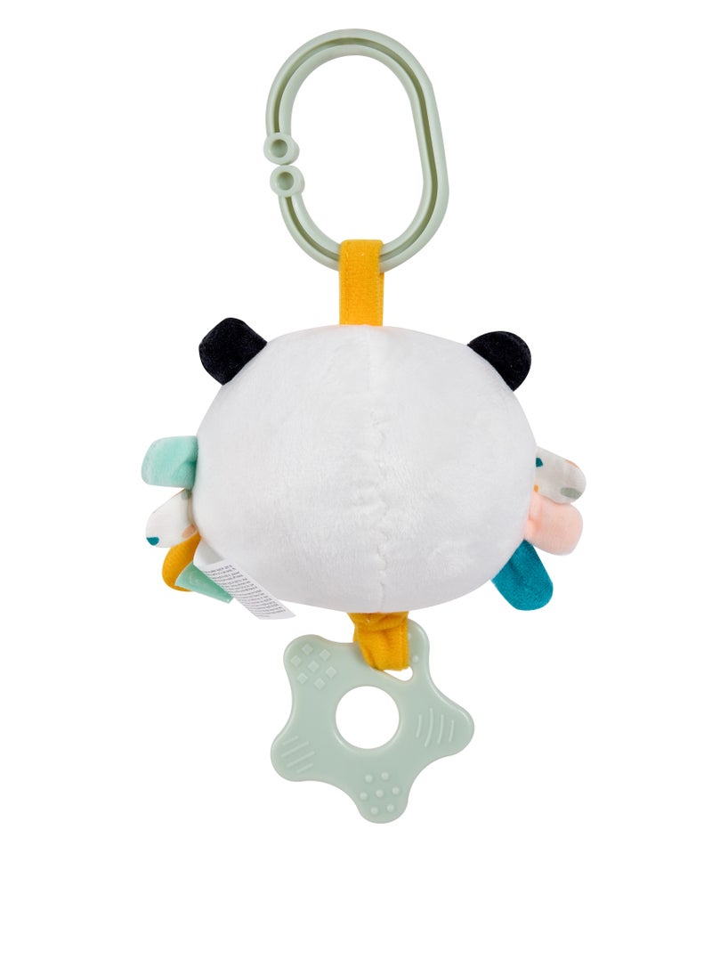 Eurekakids Cucu Hanging Musical Plush Toy w/Teether | For Strollers, Cribs, Playpen | For auditory stimulation, hand-eye coordination and sensory development | BPA Free | Panda | Age 0M+