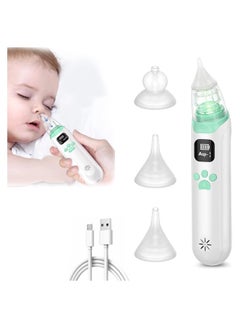 Nasal Aspirator for Baby Electric Nose Aspirator for Toddler Baby Nose Sucker Automatic Nose Cleaner with 3 Silicone Tips Suction Levels Music and Light Soothing Function