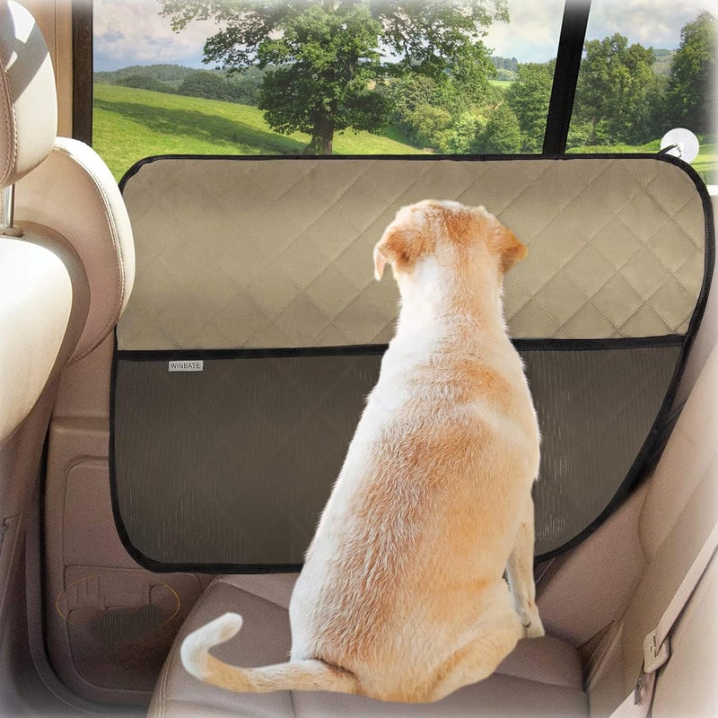 Winbate 2PCS Car Door Protector for Dogs Pet Car Cover-Waterproof Scratchproof Nonslip Durable Machine Washable (2 Packs Universal Fit) (Cream) - Image 1
