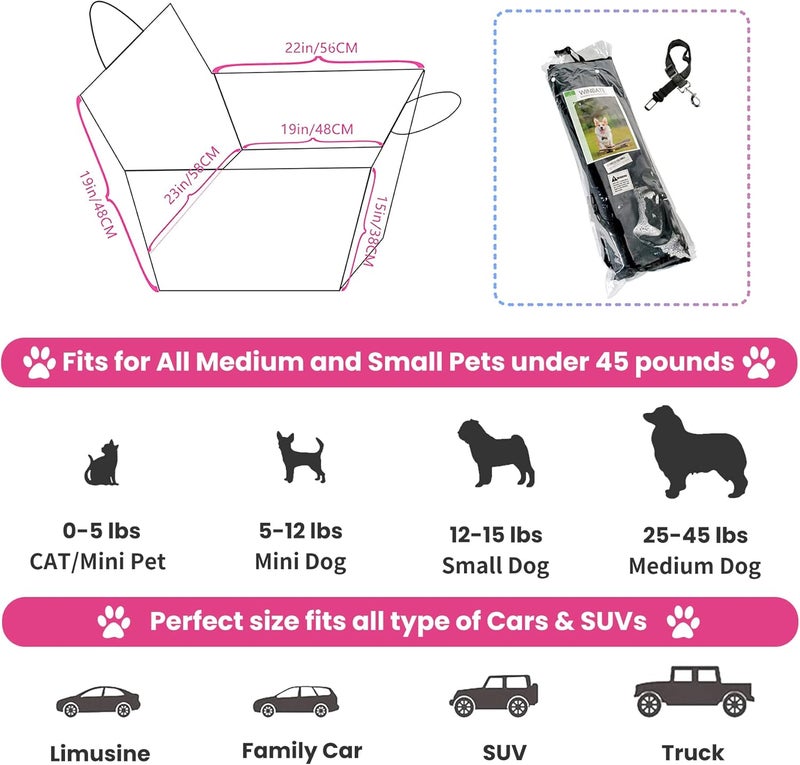 Winbate 2PCS Car Door Protector for Dogs Pet Car Cover-Waterproof Scratchproof Nonslip Durable Machine Washable (2 Packs Universal Fit) (Cream) - Image 3