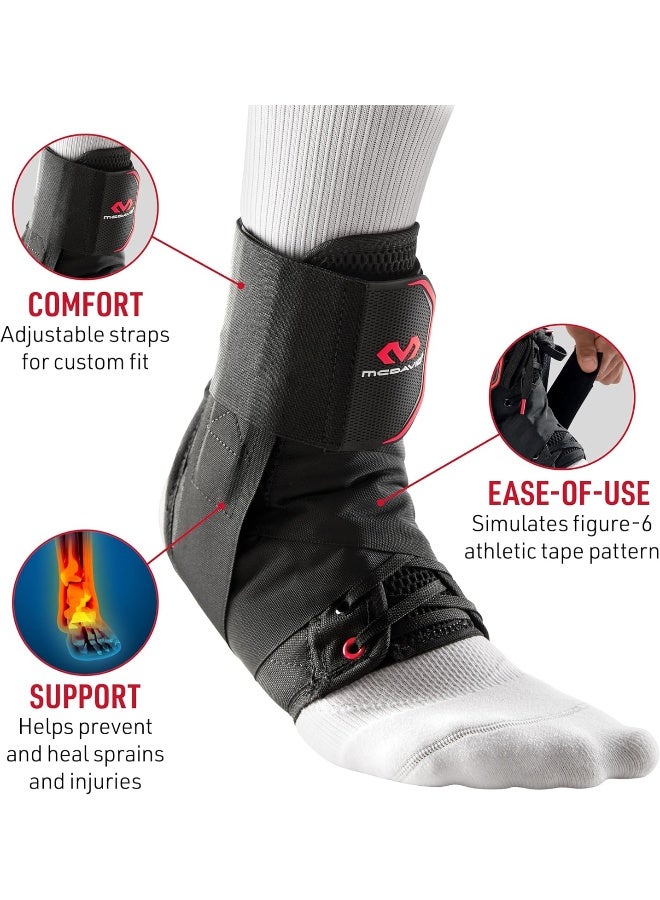 McDavid Level 3 Ankle Brace with Straps - Medium, Black - Image 2