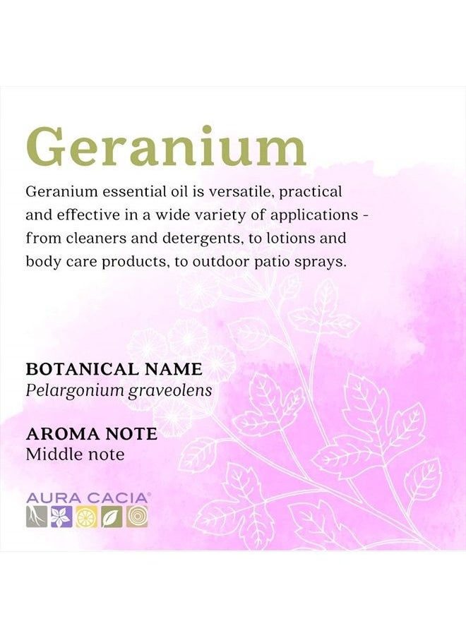 Aura Cacia 100% Pure Geranium Essential Oil | GC/MS Tested for Purity | 15 ml (0.5 fl. oz.) | Pelargonium graveolens  - Image 2