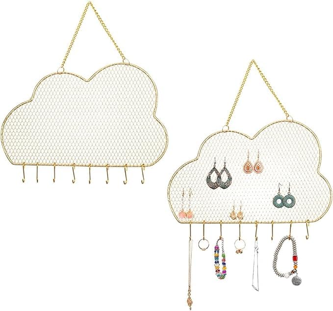 Kresal Cloud Jewelry Hanger Display Shelf Display Shelves Decor Shelf Hooks Hanging Ornaments Holder Shelf Brackets Earring Show Rack Ornaments Display Stand Earring Display Rack - Image 1