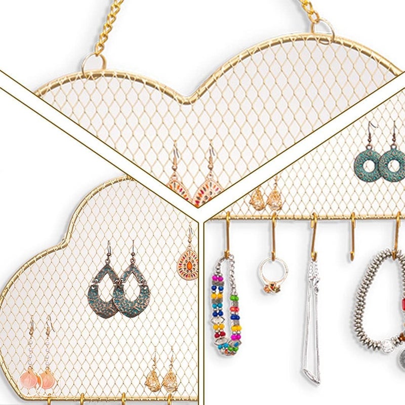 Kresal Cloud Jewelry Hanger Display Shelf Display Shelves Decor Shelf Hooks Hanging Ornaments Holder Shelf Brackets Earring Show Rack Ornaments Display Stand Earring Display Rack - Image 2