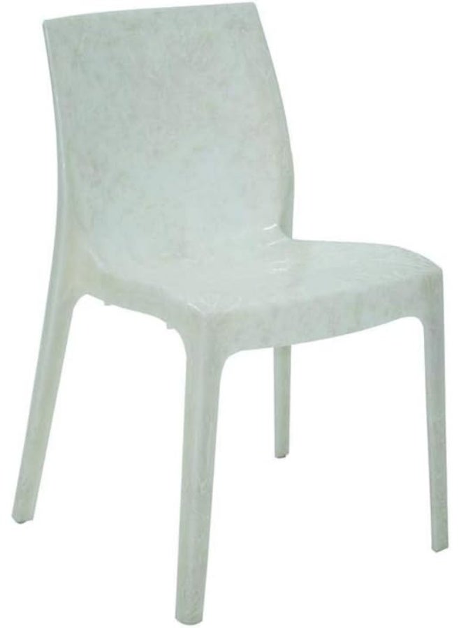TRAMONTINA Since 1911,Made in Brazil-  Alice Pearl White Polypropylene Chair in Glossy Marble Finish - Image 3