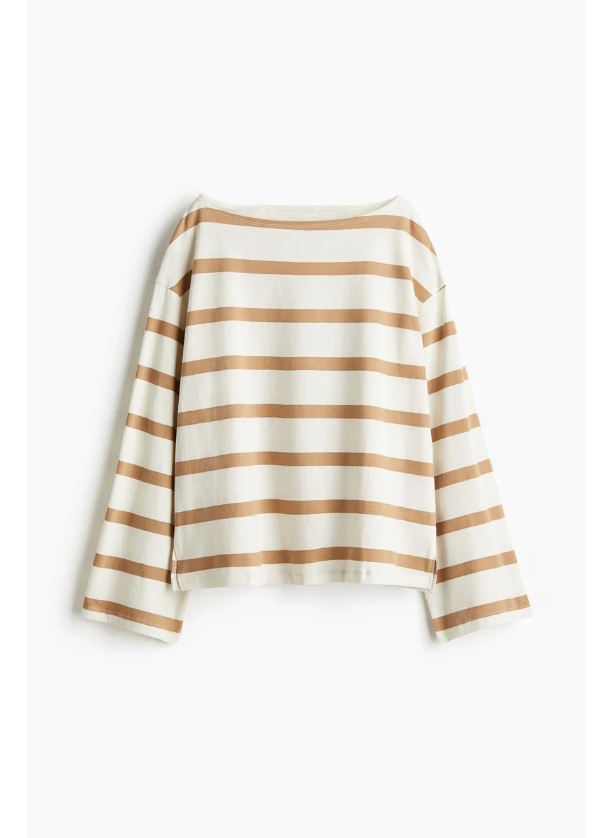 H&M Boat-Neck Cotton Top