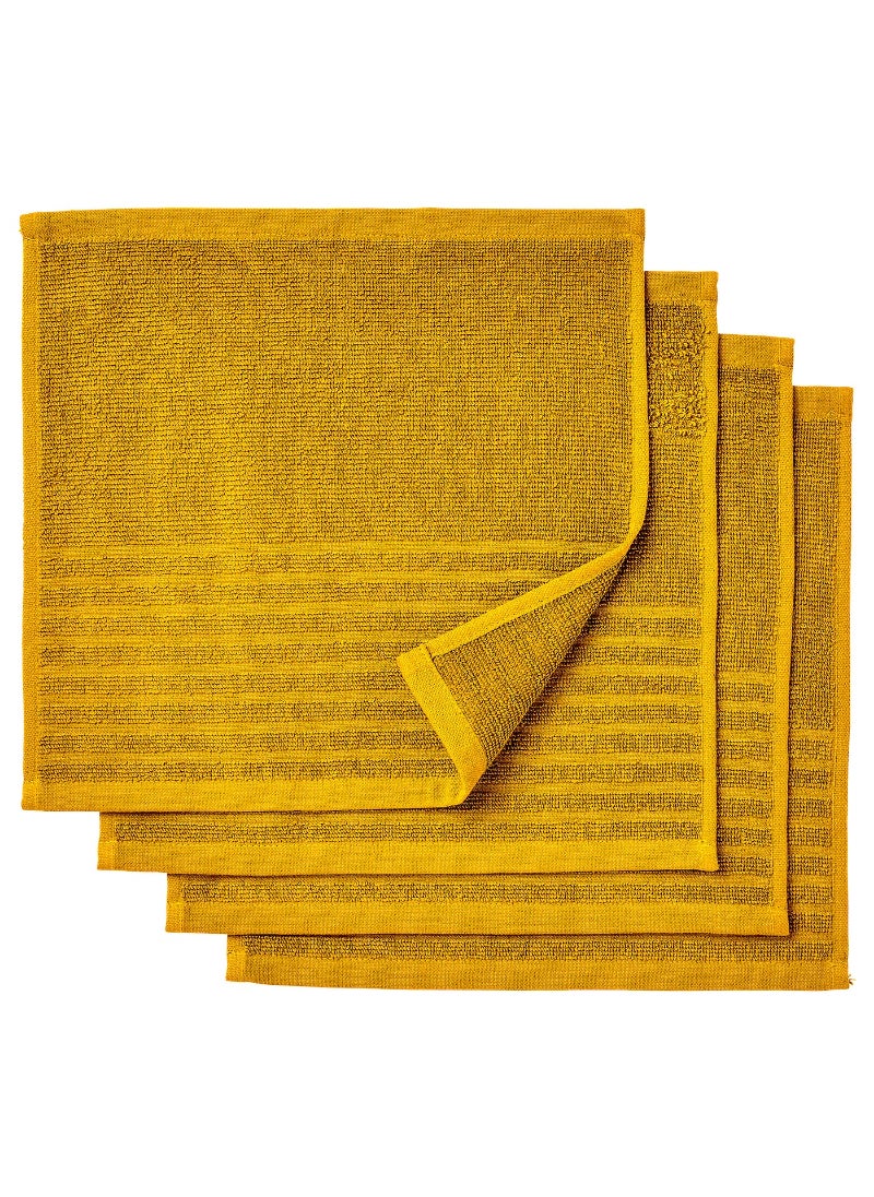 Generic Washcloth Ultra-Soft and Absorbent Golden yelow 100% Cotton 30x30 cm 