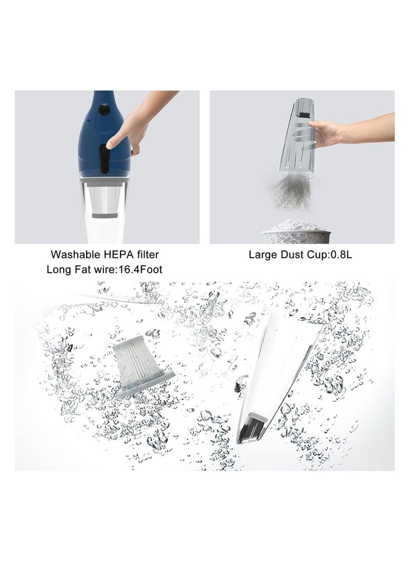Generic Powerful Vacuum Cleaner | Strong Suction Adjustable Vacuum | Handheld & Stick, Removable, 5M Cord, Lightweight, 0.5L Capacity, Central Filtration System - Perfect for Car, Home, Kitchen & Hair  - Image 3