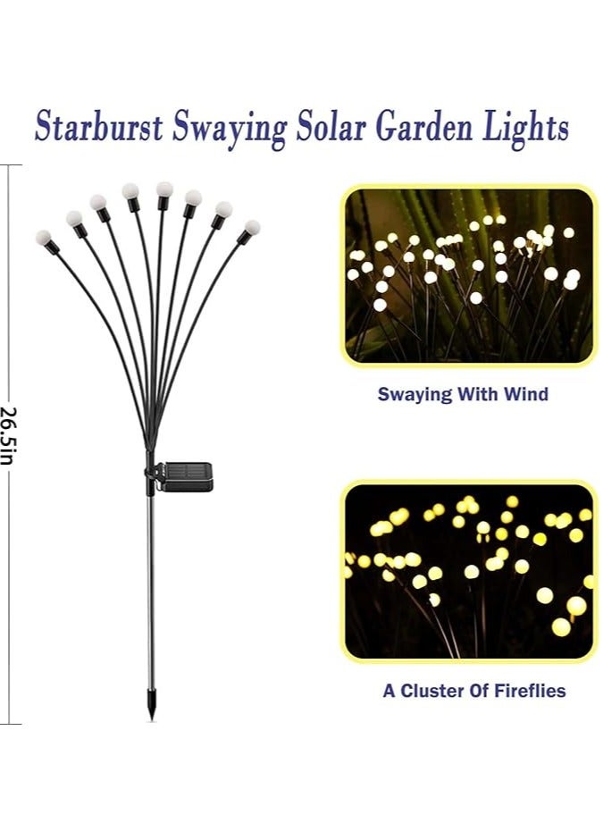 Generic 2 Pack Solar Garden Lights for Outdoor, Upgraded 8 LED Firefly Solar Swaying Lights, Sway by Wind, Waterproof Outdoor Lights Solar Powered for Yard Patio Pathway Decoration (Warm White)  - Image 1