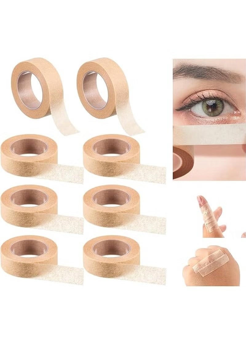 8 Rolls Flexible Skin Tape,Kinesiology Straps,Breathable Nose Tape Self Adhesive Gauze Tape for Wound Injuries Swelling Sports,Beige (0.5 in x 10 Yd)