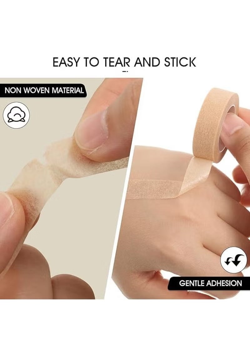 8 Rolls Flexible Skin Tape,Kinesiology Straps,Breathable Nose Tape Self Adhesive Gauze Tape for Wound Injuries Swelling Sports,Beige (0.5 in x 10 Yd)