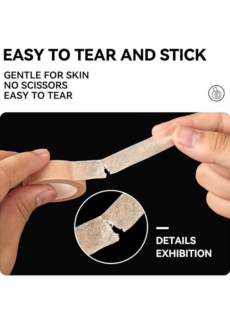 8 Rolls Flexible Skin Tape,Kinesiology Straps,Breathable Nose Tape Self Adhesive Gauze Tape for Wound Injuries Swelling Sports,Beige (0.5 in x 10 Yd)
