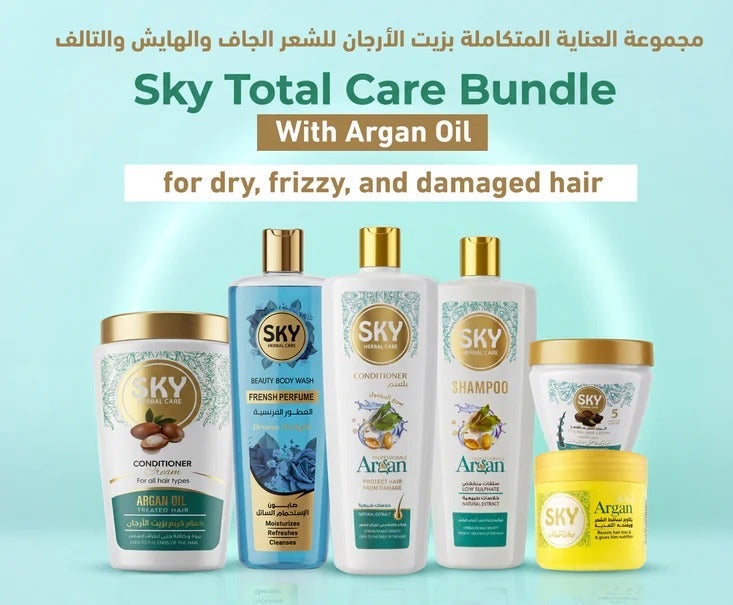 Sky Herbal Care Total Hair Care Bundle with Argan Oil - 6 Pieces - Image 1