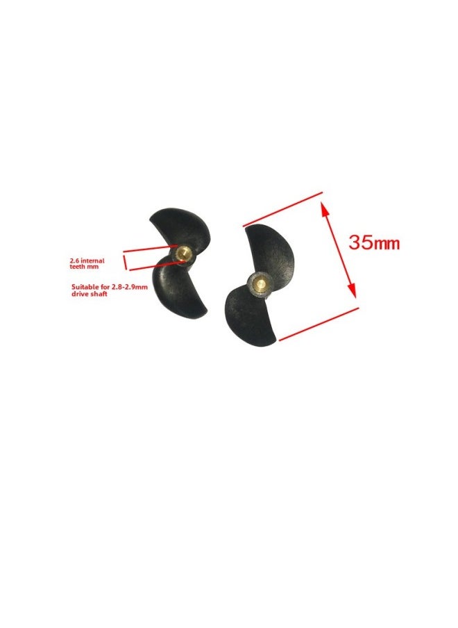 Remote Control Toy Boat DIY Double-motor Model Accessories Propeller Marine Boat Paddle Nylon Paddle Hardening Pair-Color:35mm Propeller-Specifications:Front/reverse Pair  - Image 3