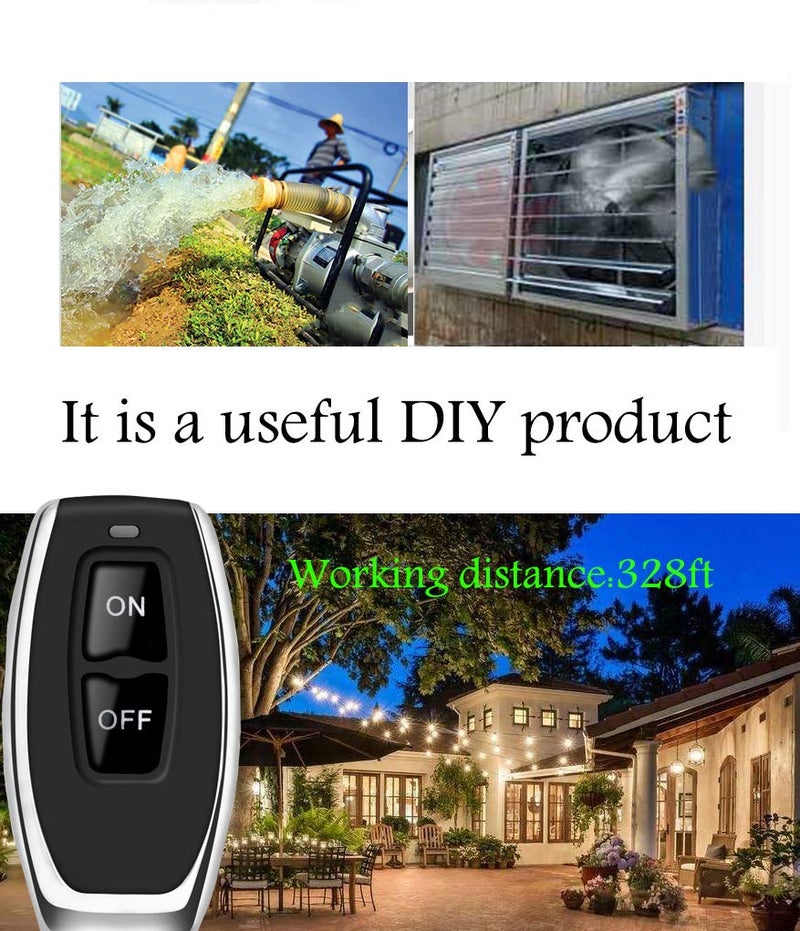 YETOR 12volts Remote Control Switch, DC 12V/24V/Long Range Wireless Remote Switch with 40A Ralay for Motor Lights,Pumps Lamps Anti-Theft Alarms, Security Systems Roller Lind Door. - Image 3