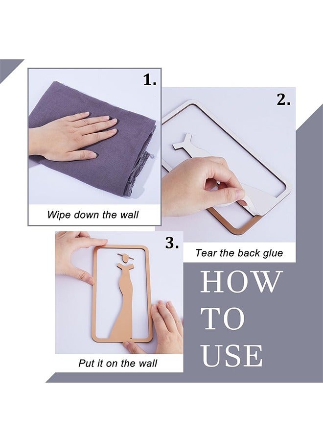 لافتات المرحاض، علامات تعريف الحمام للسيدات والسادة، رمز ملصقات الحائط ذاتية اللصق بدون حفر، لمطعم الأعمال، متجر مواقف السيارات، المطعم (ذهبي) - Image 4